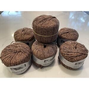 Lot of 7 New SMC Select Pertinio Brown Golden Metallic Yarn Cotton Viscose Lurex
